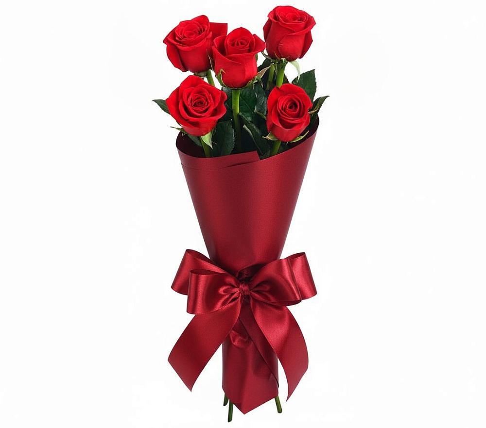 Букет 5 Красных роз Эдлесс Лав в Зубовой Поляне