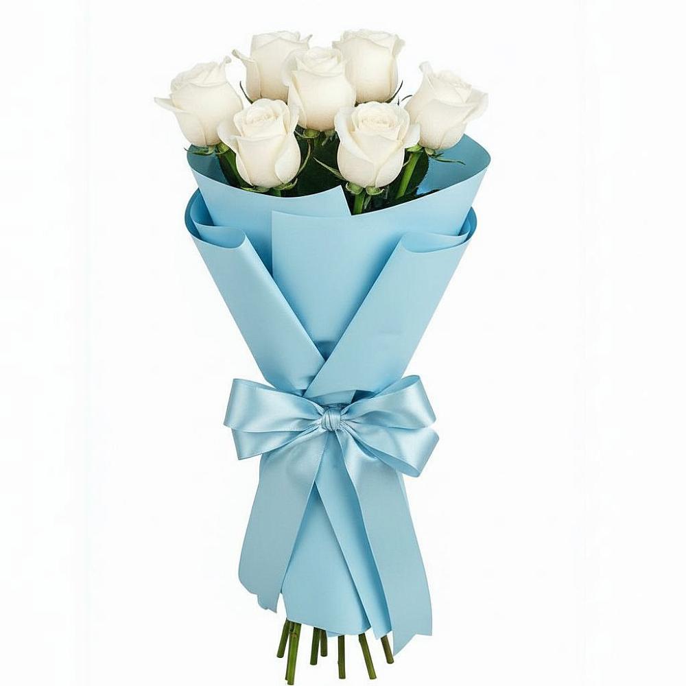 Букет 7 белых роз Проуд в Зубовой Поляне