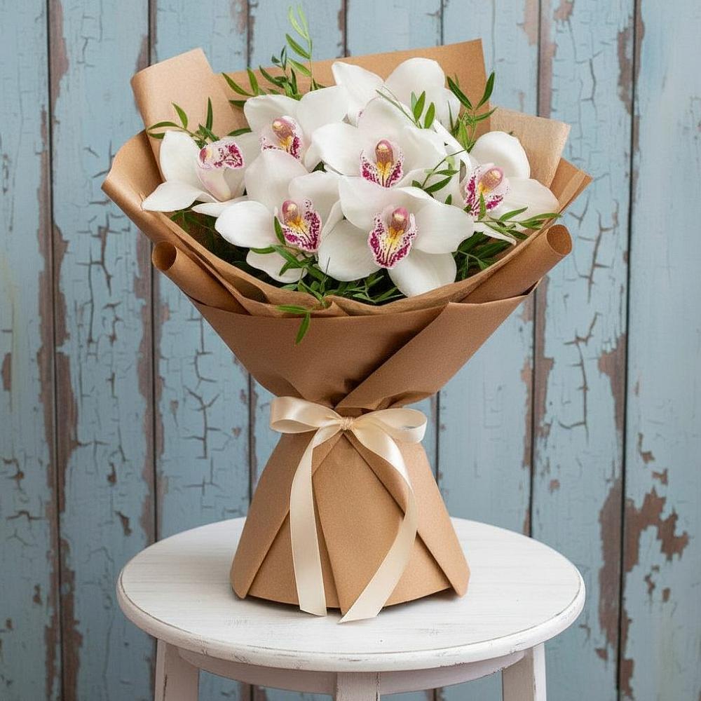 Букет цветов из: Орхидеи и Розы в Зубовой Поляне