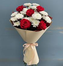 Букет цветов из:  Розы и Хризантемы в Зубовой Поляне