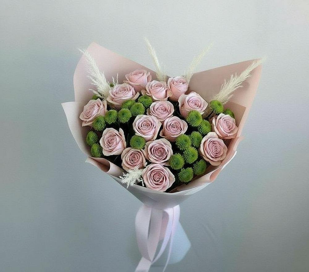 Букет цветов из: Розы и Хризантемы в Зубовой Поляне