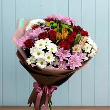 Букет цветов из:  Розы, Хризантемы и Альстромерии в Зубовой Поляне