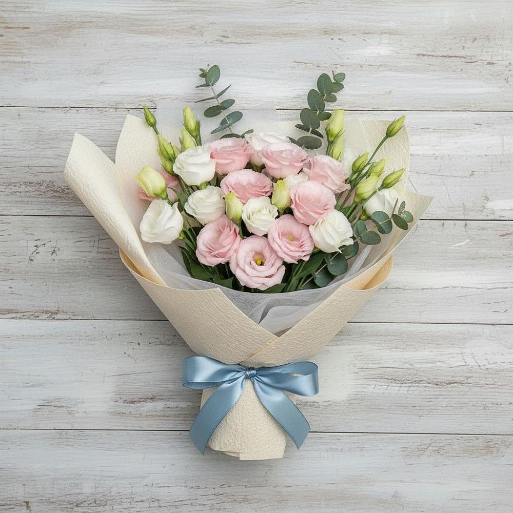 Букет цветов из: Лизиантусы в Зубовой Поляне